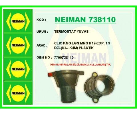 TERMOSTAT YUVASI CLIO KNG LGN MNG R19-EXP. 1.9 DZL K4J-K4M PLASTİK