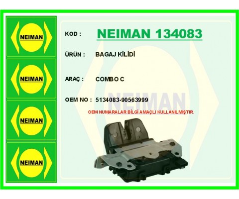 BAGAJ KAPAK KİLİDİ OPEL COMBO C-MERIVA A MPV-ASTRA G SW-ZAFIRA A MPV-VECTRA B SW-OMEGA B SW