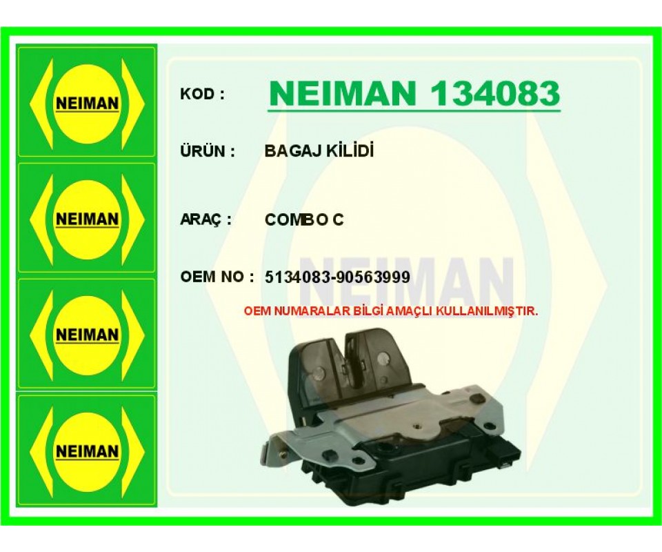 BAGAJ KAPAK KİLİDİ OPEL COMBO C-MERIVA A MPV-ASTRA G SW-ZAFIRA A MPV-VECTRA B SW-OMEGA B SW