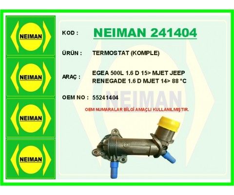 TERMOSTAT KOMPLE EGEA 500L 1.6 D 15> MJET JEEP RENEGADE 1.6 D MJET 14> 88 C