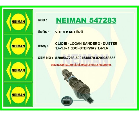 VİTES KAPTÖRÜ CLIO III - LOGAN SANDERO - DUSTER 1.4-1.6- 1.5DCİ-STEPWAY 1.4-1.6