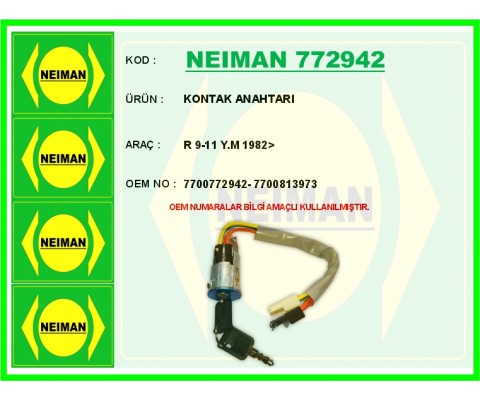 KONTAK ANAHTARI KİLİTLİ RENAULT R9-R11 YENİ MODEL