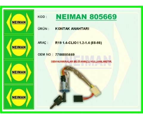 KONTAK ANAHTARI R19 1.4-CLIO I 1.2-1.4 88-98