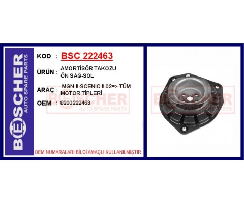 AMORTİSÖR TAKOZU ÖN SAĞ-SOL MEGANE II 02> SCENIC II 02> TÜM MOTOR TİPLERİ