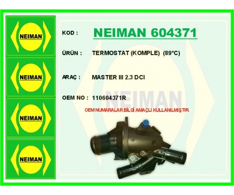 TERMOSTAT 89 C RENAULT MASTER III 10> 2.3dCi NISSAN NAVARA YS23 15> 2.3L