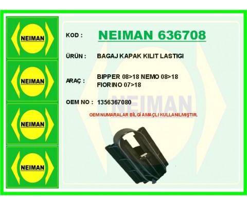 BAGAJ KAPAK KILIT LASTIGI BIPPER 08>18 NEMO 08>18 FIORINO 07>18