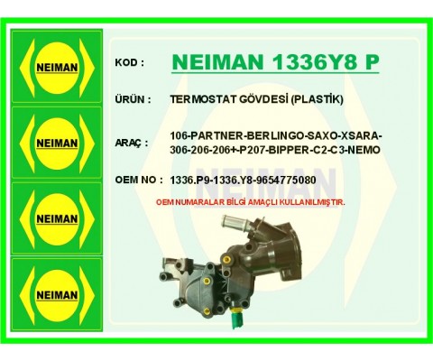 TERMOSTAT GÖVDESİ PLASTİK 106-PARTNER-BERLINGO-SAXO-XSARA-306-206-206 -P207-BIPPER-C2-C3-NEMO