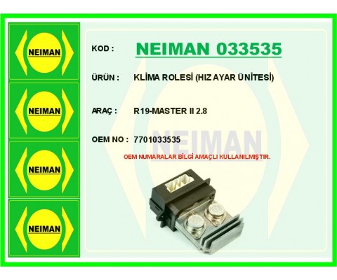KLİMA ROLESİ HIZ AYAR ÜNİTESİ R19-MASTER II 2.8