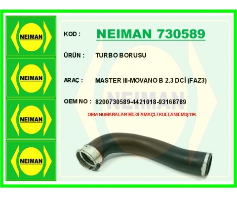 TURBO BORUSU MASTER III 10> MOVANO B 10> 2.3 DCİ FAZ3