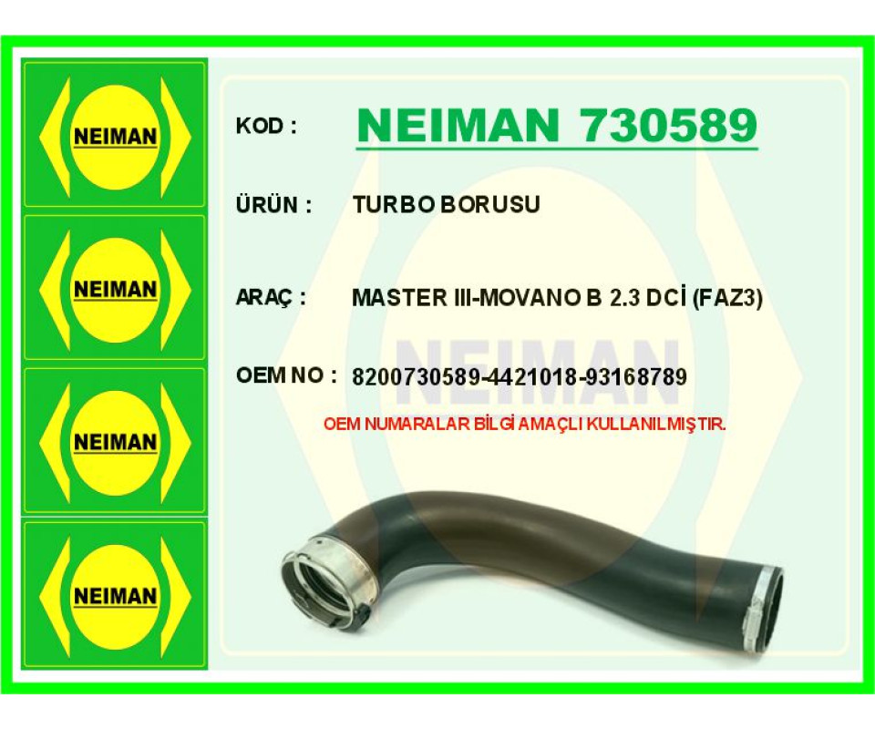 TURBO BORUSU MASTER III 10> MOVANO B 10> 2.3 DCİ FAZ3