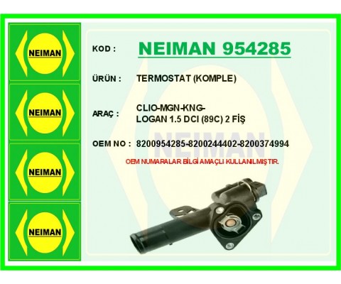 TERMOSTAT 89C KOMPLE / MÜŞÜRLÜ RENAULT CLIO-MEGANE-KANGOO-LOGAN 1.5dCi