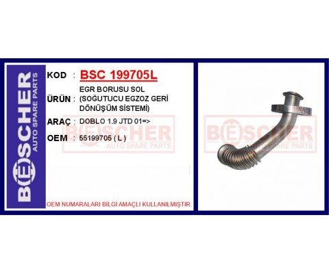 EGR BORUSU SOL SOĞUTUCU EGZOZ GERİ DÖNÜŞÜM SİSTEMİ DOBLO 1.9 JTD 01 >