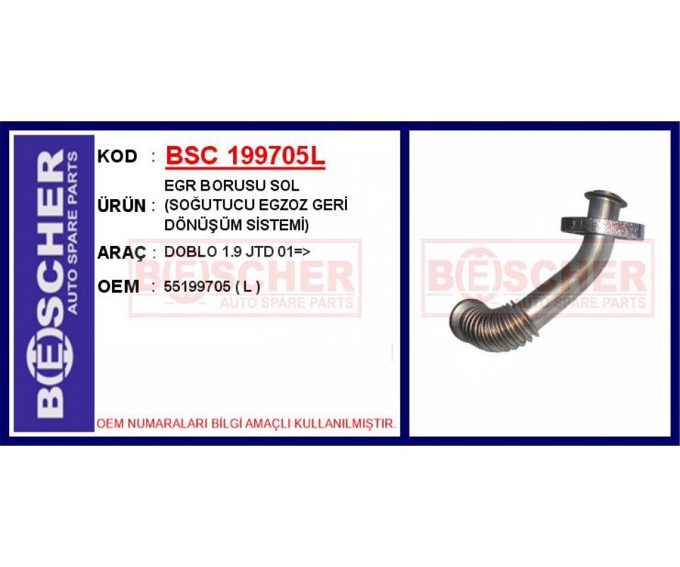 EGR BORUSU SOL SOĞUTUCU EGZOZ GERİ DÖNÜŞÜM SİSTEMİ DOBLO 1.9 JTD 01 >