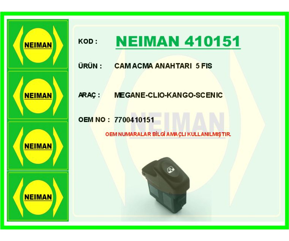 CAM ACMA ANAHTARI 5 FIS MEGANE-CLIO-KANGO-SCENIC
