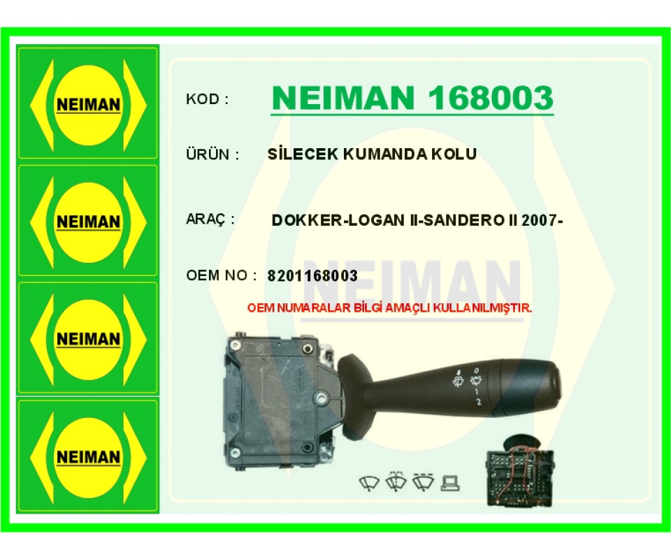 SİLECEK KUMANDA KOLU DOKKER-LOGAN II-SANDERO II 2007-