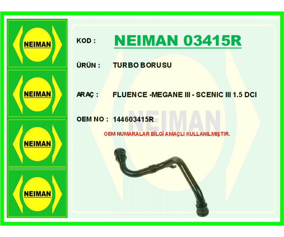 TURBO BORUSU FLUENCE 09> MEGANE III 09> SCENIC III 09> 1.5 DCI