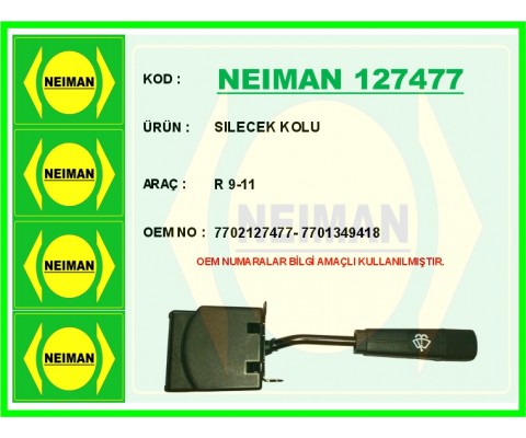 CAM SİLGİ SİLECEK FİSKİYE KUMANDA KOLU RENAULT R9 -R11 BROADWAY-FLASH-RAİNBOW 1.4-1.6-1.7 1985>2000
