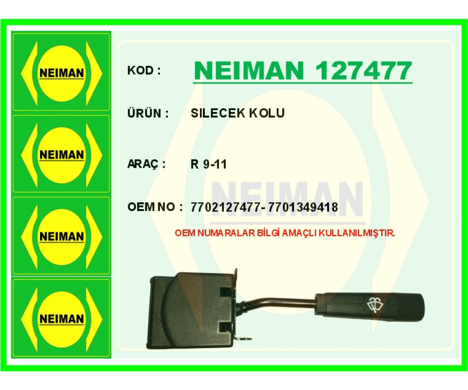 CAM SİLGİ SİLECEK FİSKİYE KUMANDA KOLU RENAULT R9 -R11 BROADWAY-FLASH-RAİNBOW 1.4-1.6-1.7 1985>2000
