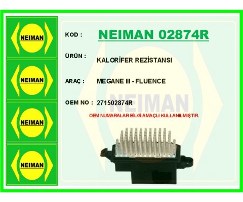 KALORİFER REZİSTANSI MEGANE III - FLUENCE