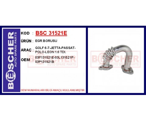EGR BORUSU GOLF 6-7-JETTA-PASSAT-POLO-LEON 1.6 TDI.