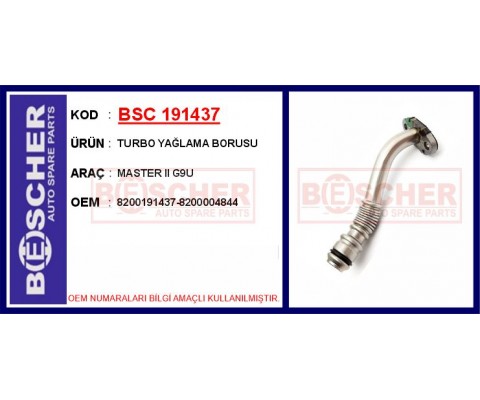 TURBO YAĞLAMA BORUSU MASTER II G9U