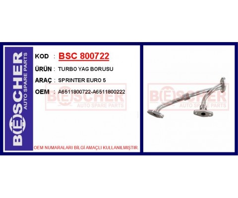 TURBOSARJ YAGLAMA BORUSU MERCEDES OM651 W204 C218 W212 C253 W166 X204 W447 B906 GERI DONUS