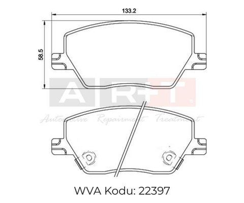 ON BALATA FIAT EGEA 16> 1.0 1.3 MTJ 1.4 1.6 1.6D K:19 mm G:133 mm Y:58.5 mm KÜÇÜK TİP