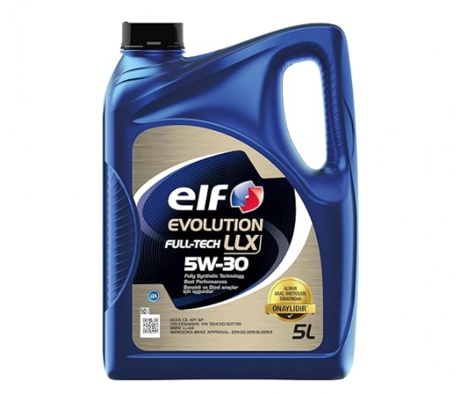 MOTOR YAĞI ELF EVOLUTION FULL-TECH LLX 5W30 3B 5 LİTRE VOLKSWAGEN 504.507 ONAYLI