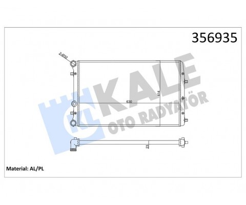 SU RADYATÖRÜ VW POLO 02 SEAT CORDOBA-IBIZA III 02 SKODA FABIA 99 1.2 1.4 1.6 16V 1.9TDI MT AC NAC MEKANİK 630x414x23 6Q0121253Q-6QE121253A