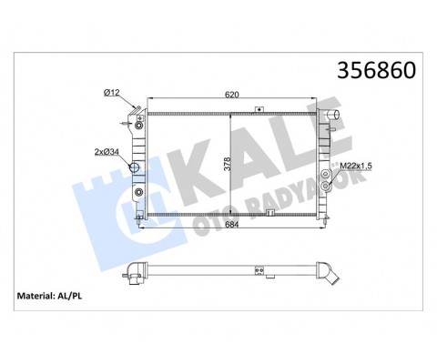 SU RADYATÖRÜ OPEL VECTRA A 1.6I 1.8I 2.0I 88-95 CALIBRA A 2.0I 94-97 AT AC MEKANİK 620x378x34