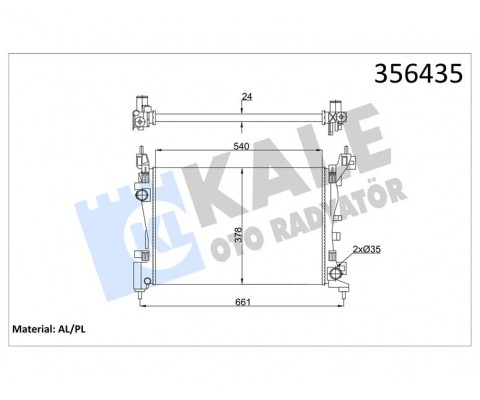 SU RADYATÖRÜ FIAT PUNTO-FIORINO-QUBO 1.2 1.4 1.4 16V 05 MT AC NAC MEKANİK 540x378x24