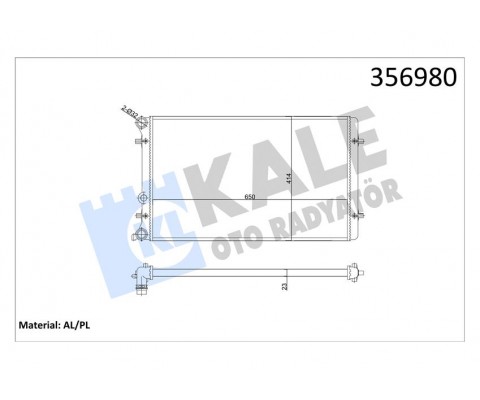 SU RADYATÖRÜ AUDI A3-TT-SEAT LEON-TOLEDO II-SKODA OCTAVIA I-VW BORA-GOLF IV 1.6 1.8T 1.9TDI 98 MT AC NAC MEKANİK 650x414x23 1J0121253J-1J0121253N-1J0121253Q-1J0121253AT-1J0121253R
