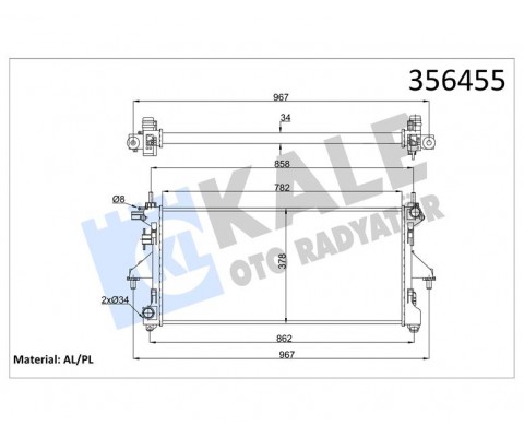 SU RADYATÖRÜ FIAT DUCATO 2.3D 06 MT MEKANİK 782x378x34 3062308080
