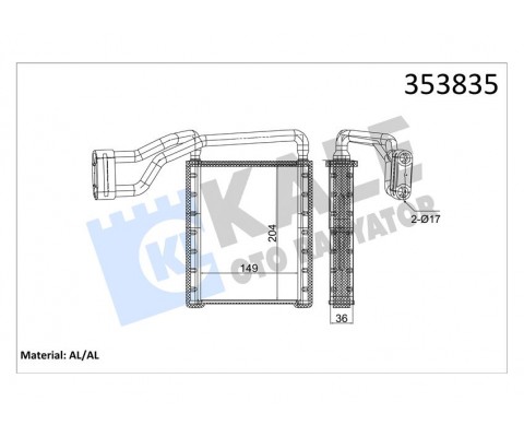 KALORIFER RADYATORU ARKA TRANSIT V363 14 17 CUSTOM V362 14 17