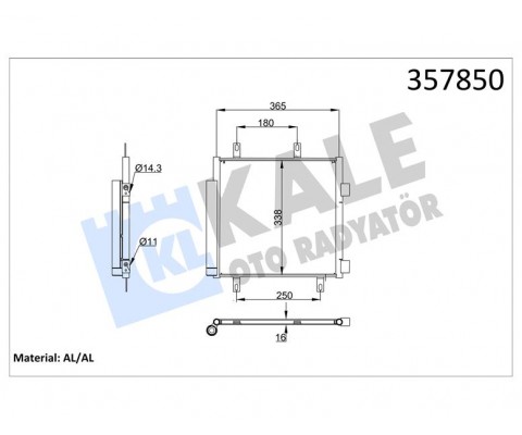 KLİMA RADYATÖRÜ KONDENSERİ P107 05 14 1.0İ 12V-1.4HDİ 05 C1 1.0İ 12V-1.4HDİ 05 AL/AL