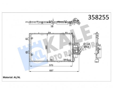 KLİMA RADYATÖRÜ KONDENSERİ CORSA C-COMBO C-TIGRA B 00 1.0-1.2-1.4 540x382x16