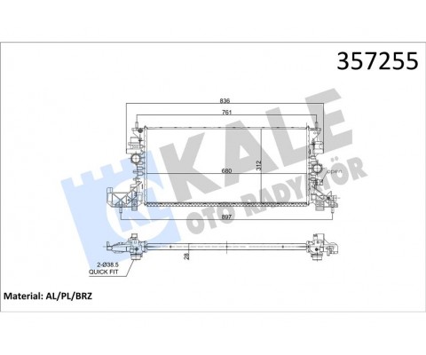 RADYATÖR AL/BRZ OPEL ASTRA K B16 1.0 1.2 1.4 1.6 Turbo 1.5CRDI 1.6CDTI 15 MT