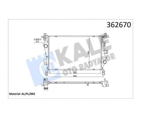 SU RADYATÖRÜ FIAT 500x-JEEP RENEGADE 1.4 1.3/1.6MTJ 14 MT BRAZING 620x388x16