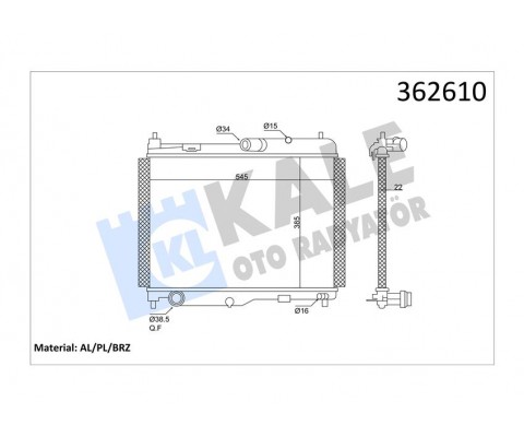 SU RADYATÖRÜ FORD ECOSPORT-FIESTA VII 1.0ECOBOOST 13 AT BRAZING 385x545x22 GN118005CB-GN118005CC-GN118005CD