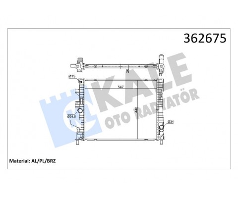SU RADYATÖRÜ FORD FOCUS III 1.0ECOBOOST12 MT BRAZING 547x448x26 F1F18005VE