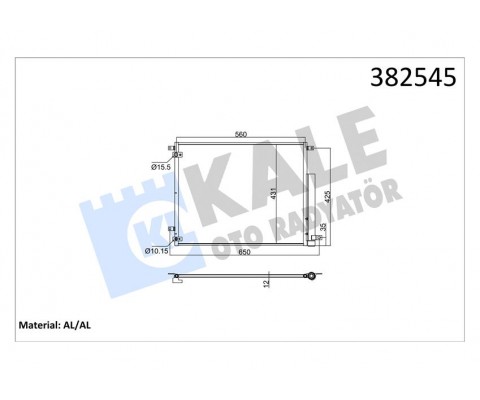 KONDENSER HONDA CIVIC X FC 1.6İ 16 KURUTUCU İLE BRAZING AL-AL 560X431X12 KLİMA RADYATÖRÜ