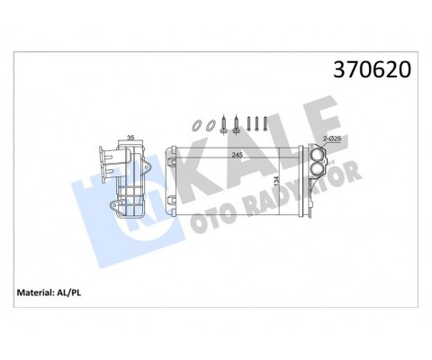KALORİFER PEUGEOT 206 14-16 16V 1.6-2.0HDI 00 206 T3E 1.4HDI 09 13 MEKANİK 245X137X35 KALORİFER RADYATÖRÜ