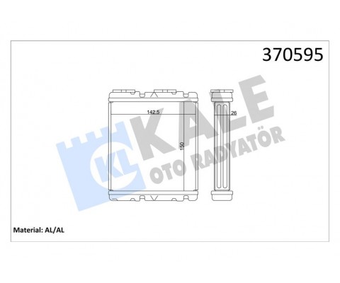 KALORİFER NISSAN PICK UP D22 2.4D 2.5D 98 05-SKYSTAR 2.5D 4X4 01 AT-MT BRAZING AL-AL 26MM KALOR İFER RADYATÖRÜ