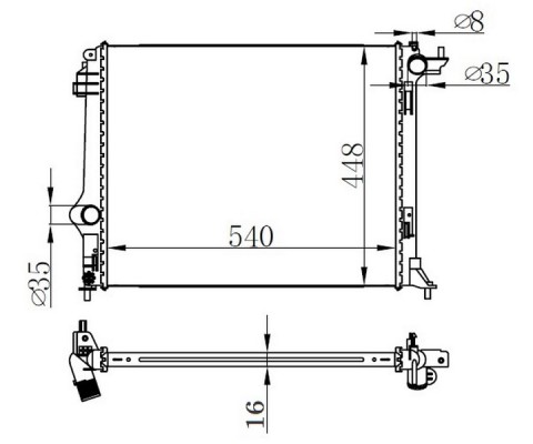 MOTOR SU RADYATÖRÜ GRAND SCENIC IV 15 MEGANE IV 15 SCENIC IV 15 1.2 TCE 1.3 TCE 1.5dCi BRAZİNG 540x448x16