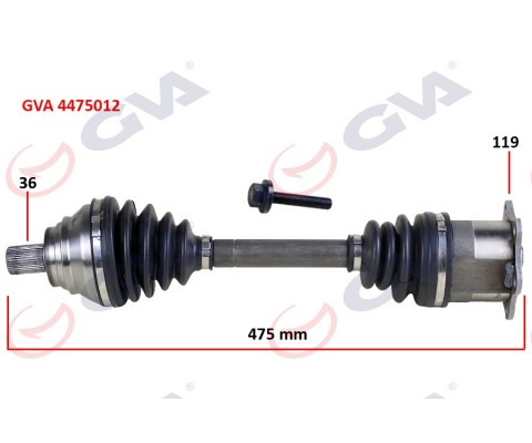 KOMPLE AKS SOL CADDY-GOLF5-JETTA-PASSAT 1.9-2.0 TDİ 03-09 475mm