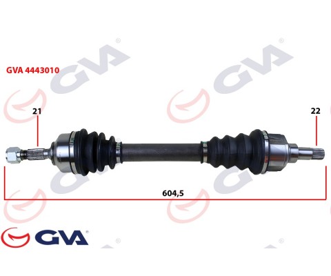 KOMPLE AKS SOL PEUGEOT 206 1.4-1.6 TU5 98-06 604mm
