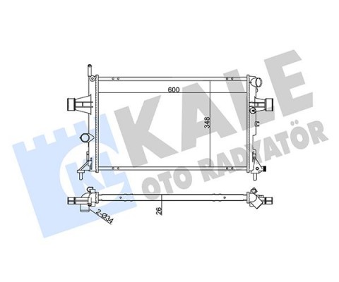 SU RADYATÖRÜ OPEL ASTRA G-ZAFIRA A 1.4 1.6 1.8 2.2 16V 1.6 99 MT BRAZING 600x348x26 1300214-90570728-93277988-9119486-93177121-90570730-1300189-93277996-9202505-9202506-13150403