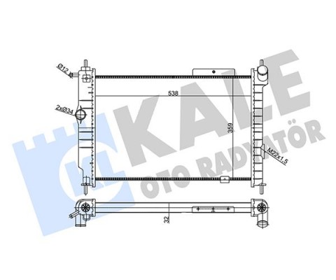 SU RADYATÖRÜ OPEL ASTRA F 1.4 1.6 1.8 16V 2.0 GSI 91 MT MEKANİK 538x359x32 52455053