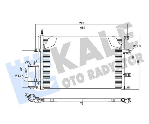 KLİMA RADYATÖRÜ VOLVO S60 I 384 2.0T 00-10 S80 I 184 2.0T 98-06 V70 II 285 2.4 01-07 xC70 I CROSS COUNTRY 295 2.5T xC AWD 02-07 KURUTUCU İLE BRAZING AL-AL 655x436x22