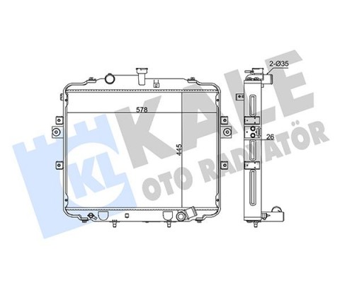RADYATÖR BRAZİNG H100 04 AC KLİMASIZ MEK 445x580x26 AL-PL